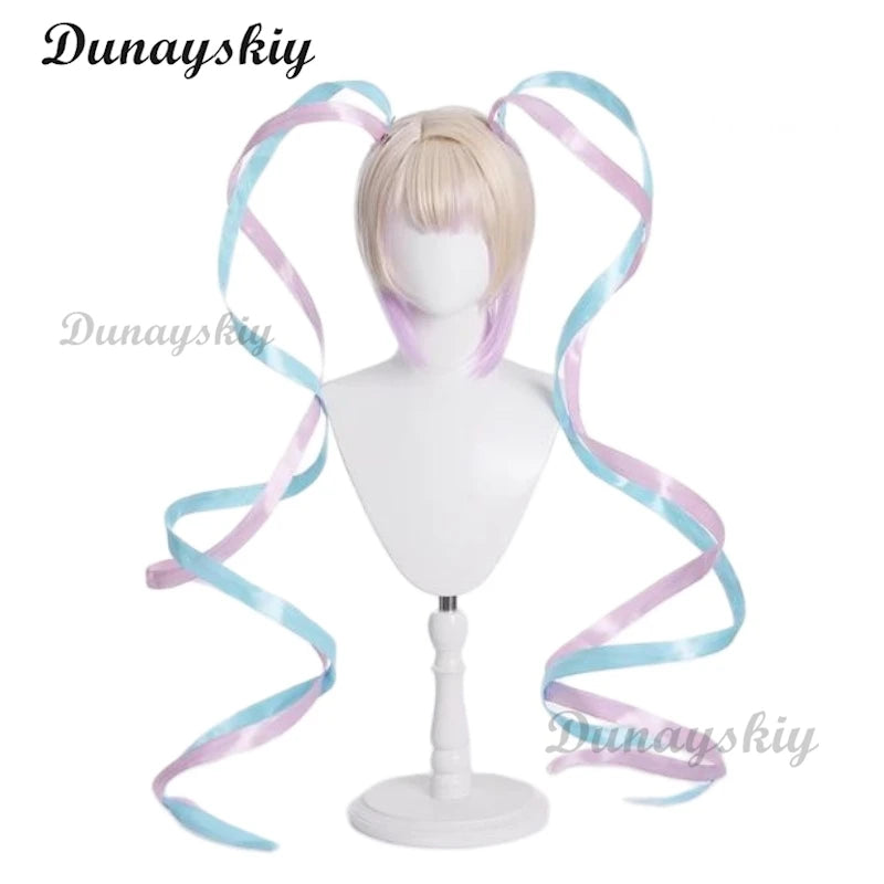 NEEDY GIRL OVERDOSE KAngel Laser Skirts Cosplay Costume Wig Streamer Overload Lolita Dress Shoes Outfit Women Ribbon Ponytail