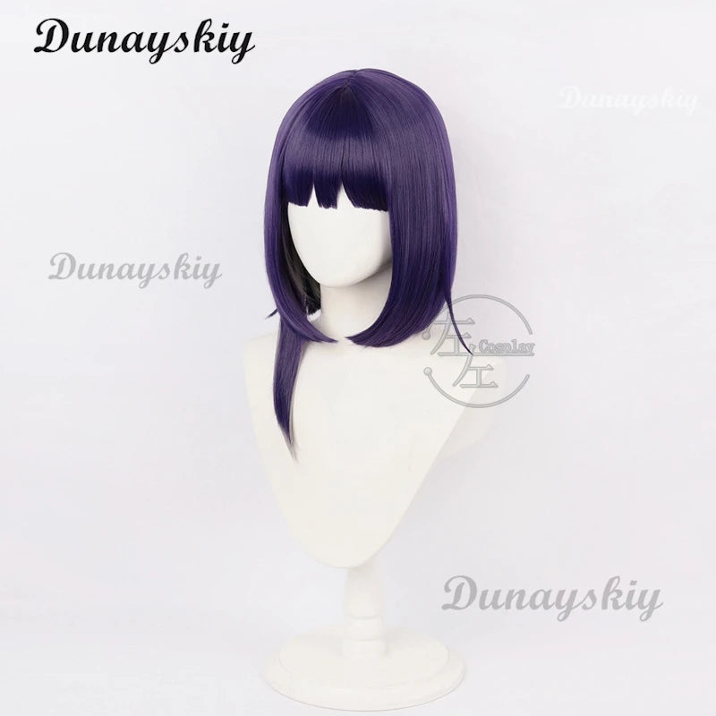 The Hundred Line Kako Tsukumo/ Ima Tsukumo Cosplay Wig Purple Double Ponytail Hair Last Defense Academy Halloween Party Carnival