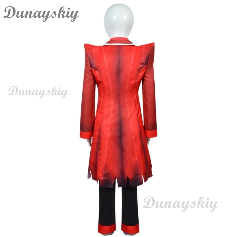 ALASTOR Cosplay Kids Size Hazbbin Anime Cosplay Costume Wig Ears Hotel Accessories Halloween Uniform Men Women Jacket Red Suit