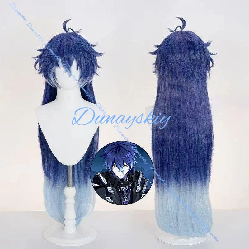 Genshin Impact Flins Cosplay Costume Wig Black Suits Coat Props Full Set Outfit UniformKyryll Chudomirovich Halloween Carnival