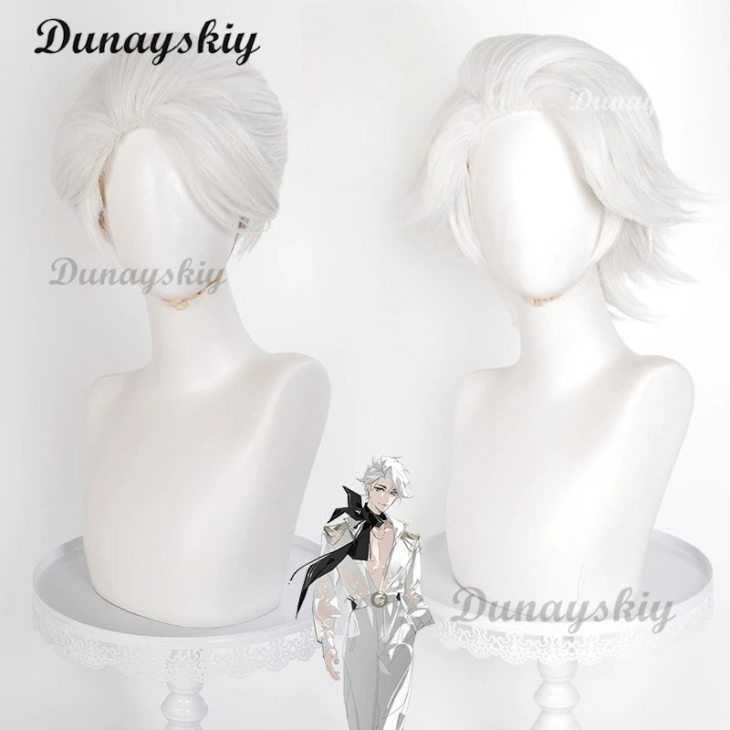 New Anime To be Hero X Nice Cosplay Wig White Short Hair Lin Ling Halloween Party Wig for Women Men Carnival Role Play Cos Props