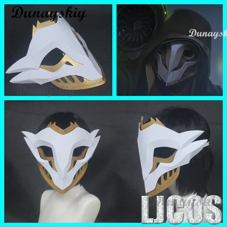 LOL Arcane Ekko Wildfire Gang Cosplay Mask The Boy Who Shattered Time Halloween Party Masquerade EVA Mask Props Customized