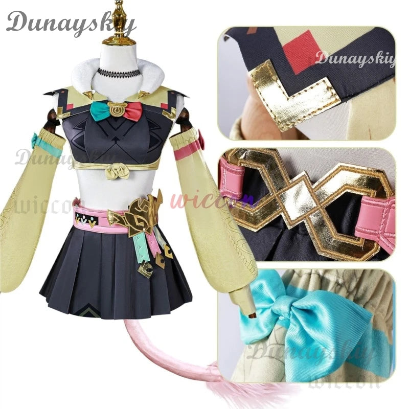 Game Genshin Impact Varesa Cosplay Varesa Cosplay Wig Horn Accessory Uniform New Dress Suit Anime Shoes Carnival Party Outfit