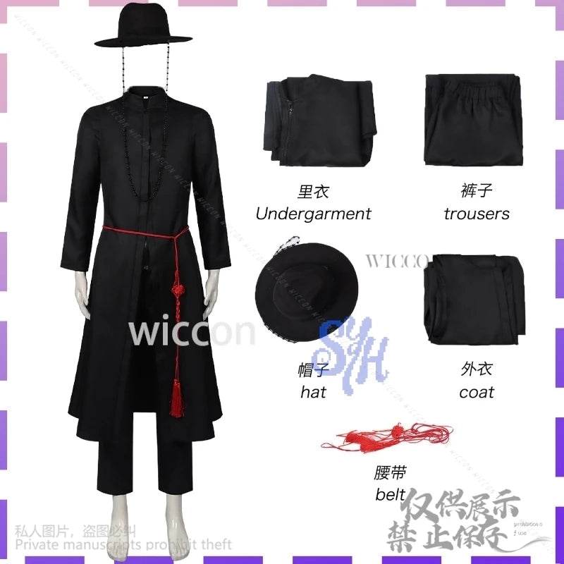 Anime Movie Kpop Demon Sajaboys Cosplay Jinu Boy Group Handsome Uniform Vampire Goth Punk Long Coat Korea Idol Halloween Suit