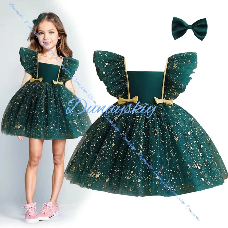Princess Cosplay Dress Costume Party Kid Evening Party Christmas Clothes New Year Dress Outfits Birthday Girl Clothes