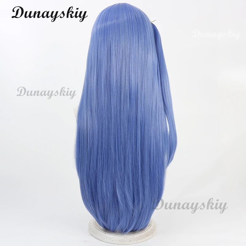 Game NIKKE：The Goddess of Victory Synthetic Hair Arcana Cosplay Wig 80cm Long Blue Ponytail Wigs Customized