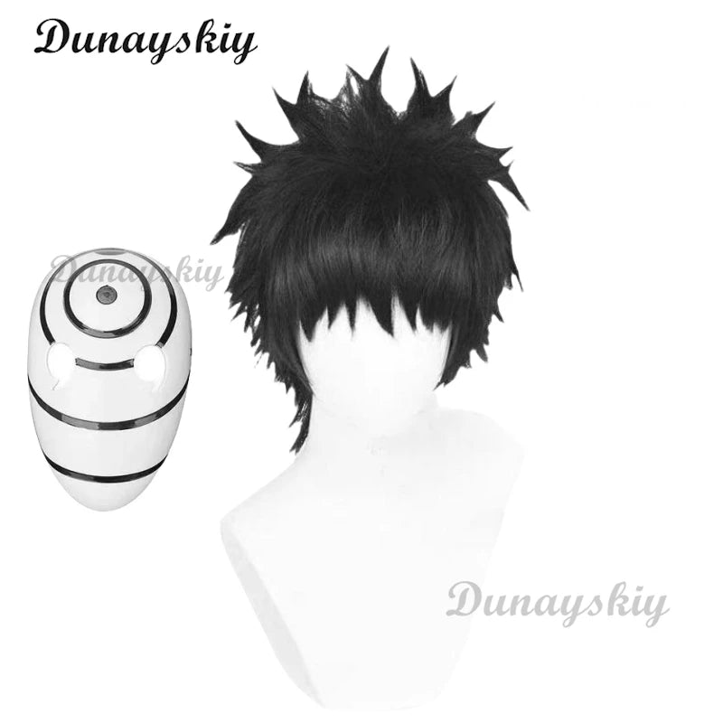 Anime  Obito Cosplay Costume Wig Mask Shoes Carnival Halloween Party Costumes Outfit For Adult Full Face Resin Party Mask