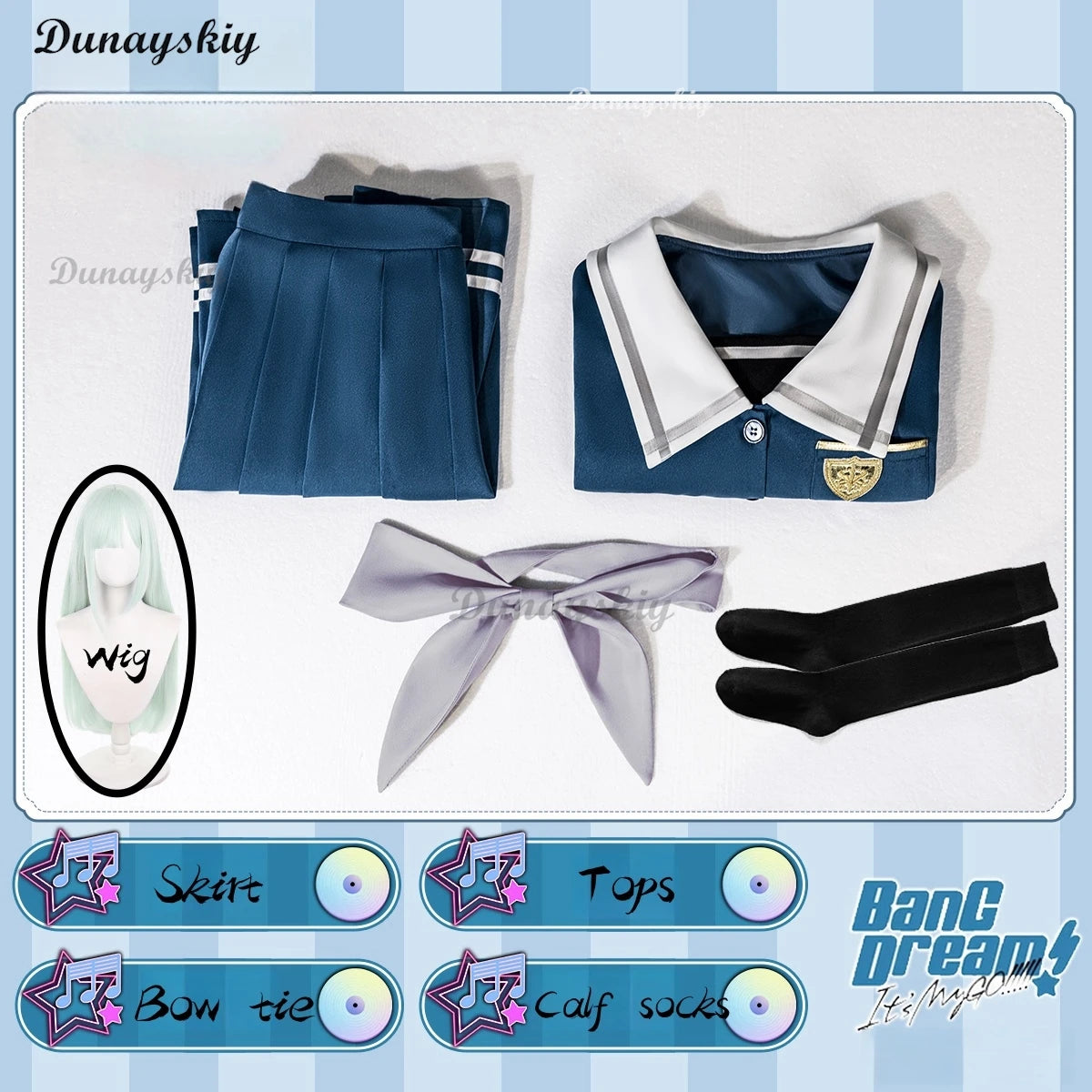 New mutsuma Wakaba mortis cosplay BanG Dream Ave Mujic mygo costume Halloween party JK dress socks top woman full set uniform