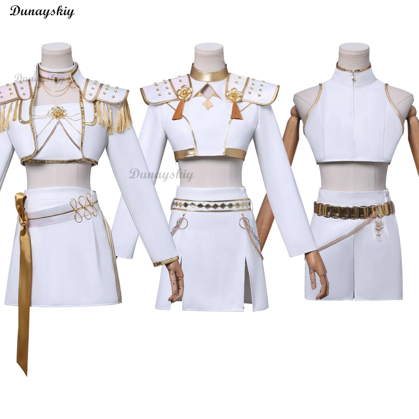 Kpop Demon Hunters Mira Rumi Zoey Heavy Duty Cosplay Costume Wig \ Gothic Futuristic Stage White Performance Outfits Customized
