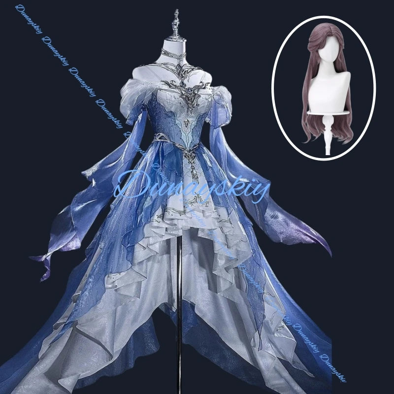 Love and Deepspace MC Cosplay Costume Wig Deepsea Waves Dress Heroines Uniform Carnival Outfit Headwear Halloween Party