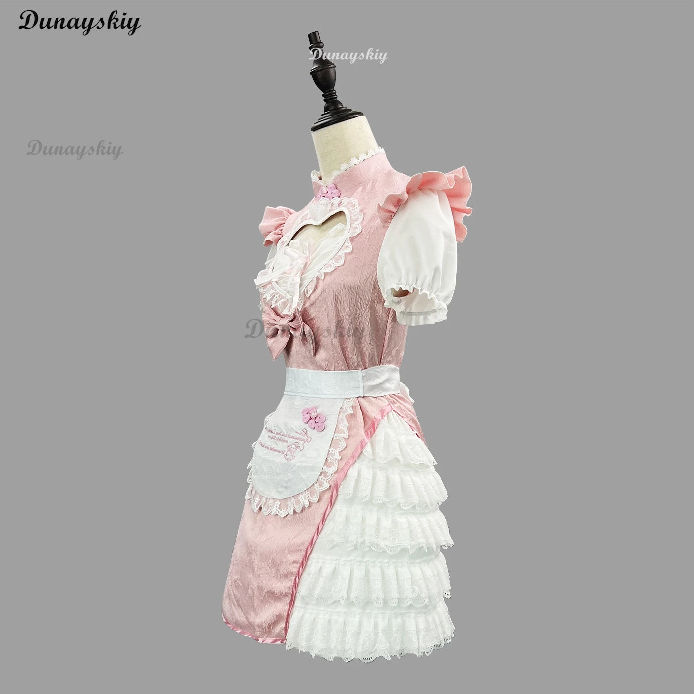 2025 New Chinese Style Pink Qipao Maid Dress - Modern Cheongsam Cosplay Sexy Costume Halloween Conventions