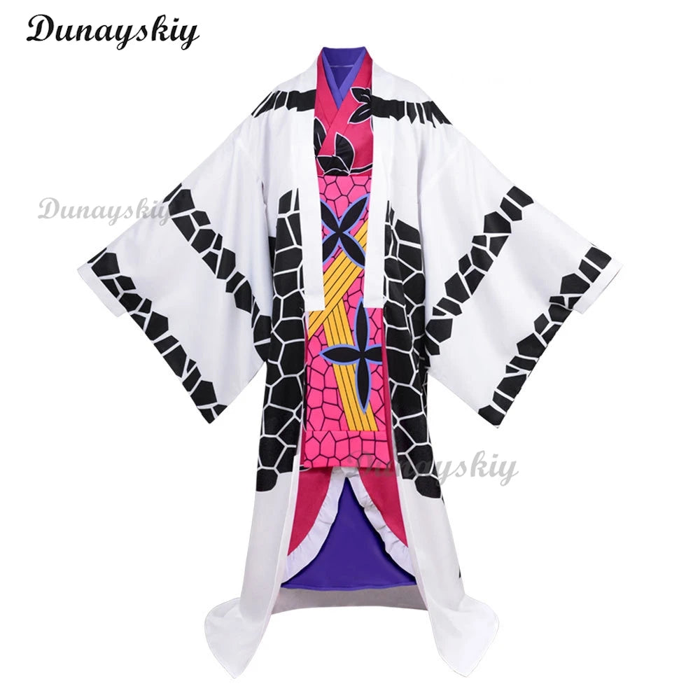 Anime Daki Cosplay Costume Wig Japanese Kimono Dress Outfits Juuni Kitsuki Sixth Women's Clothings Halloween Carnival Suit