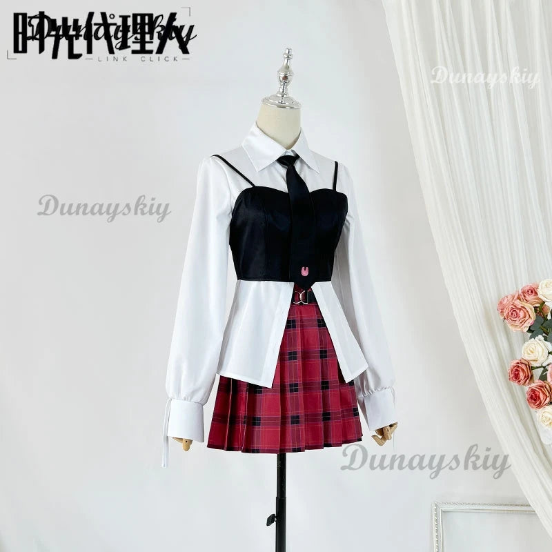 Qiao Ling Cosplay Anime LINK CLICK Yingdu Arc Costum Red Dress JK Uniform Set for Halloween Anime Role Play Customized