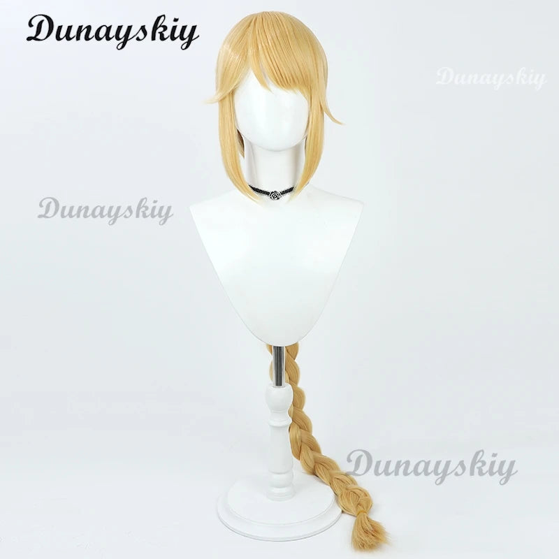 Game Nikke Rapunzel Cosplay Wig Goddess of Victory Long Golden Braided Synthetic Hair Heat Resistant Halloween Party Wigs