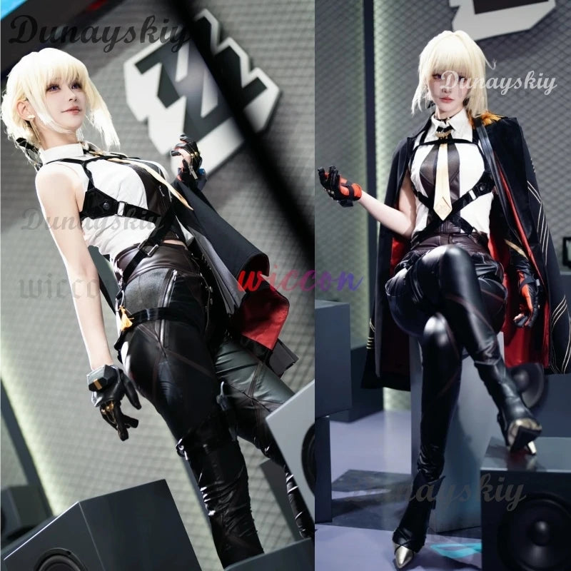 Game Zenless Zone Zero Agent Evelyn Cosplay Costume Role-playing Wig Shoes Clothes ZZZ Combat Uniforms Halloween Party Suit