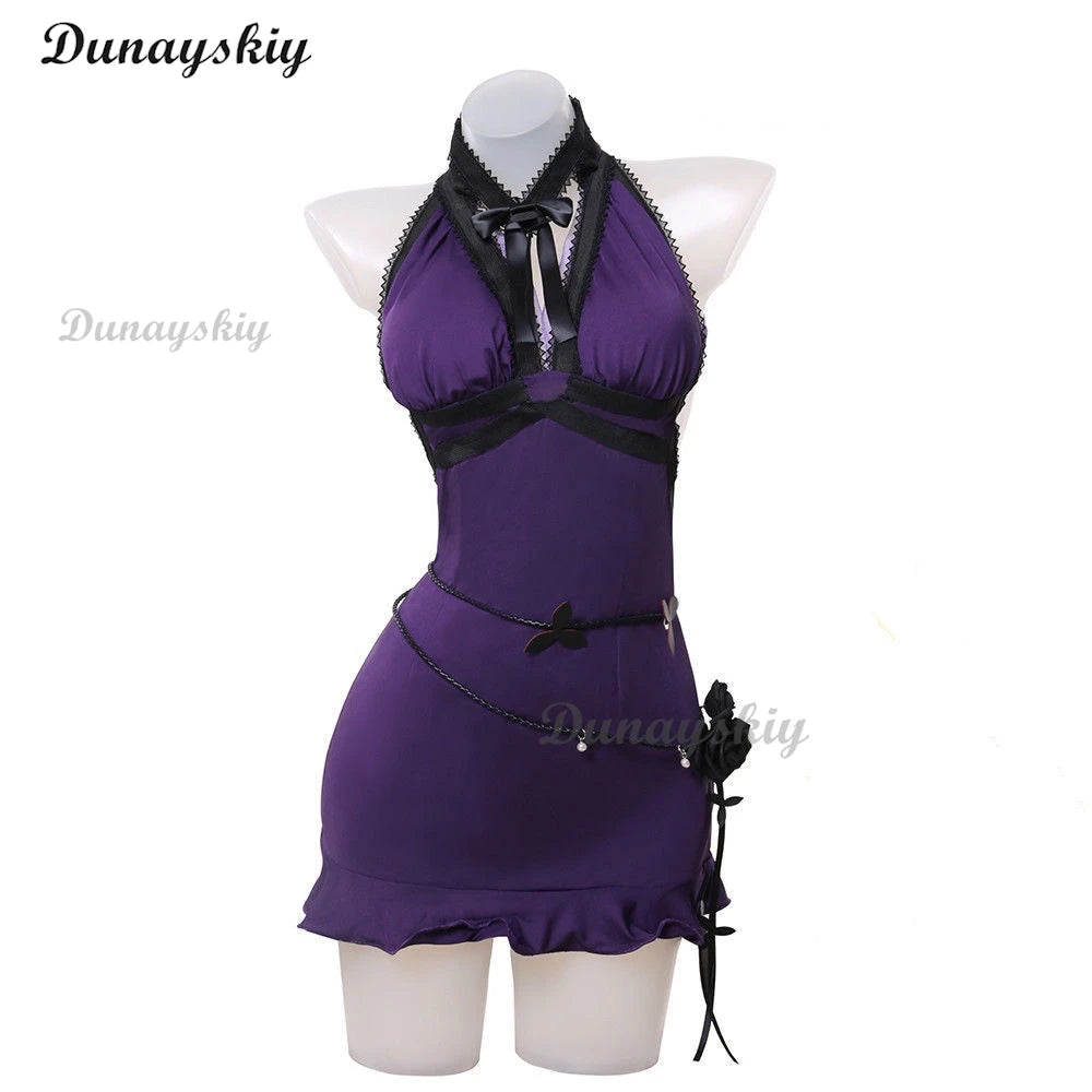 Final VII Remake Tifa Lockhart Cosplay Costume Adult Women Party Blue Dress Outfit Halloween Carnival Suit 6 styles