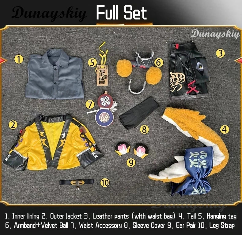 ZZZ Ju Fufu Cosplay Uniform Wig Zenless Zone Zero Tiger Costume Wig Game Clothes Women Cute Suit Outfit Halloween Party Clothes