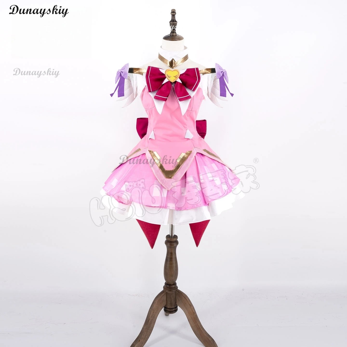 Cosersea Magical Girl Juno Cosplay Costume Wig Magical Girl Juno Role Play Halloween Women Pink Dress Carnival Party Outfit