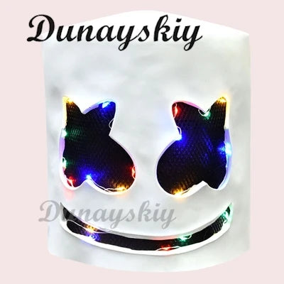 Electronic Sound Singer DJ Marshmello Fortnites Costume Mask Girls Boys Halloween Christmas Cosplay Party Costume Hoodie set