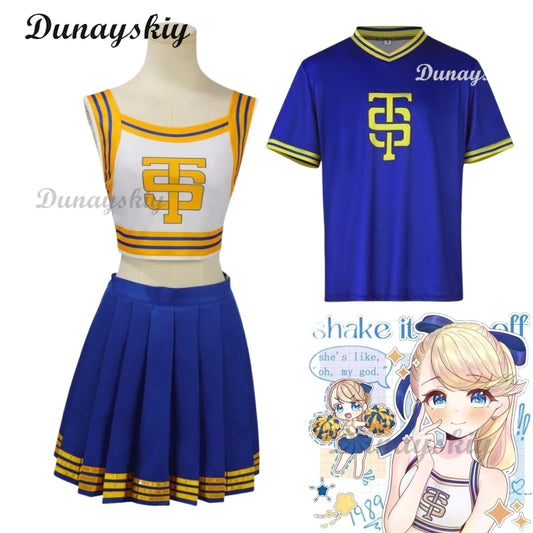 Taylor Cheerleader Costume Uniform Women Girls Swift Dress Cosplay High School Cheerleading Crop Top with Skirt Halloween Outfit