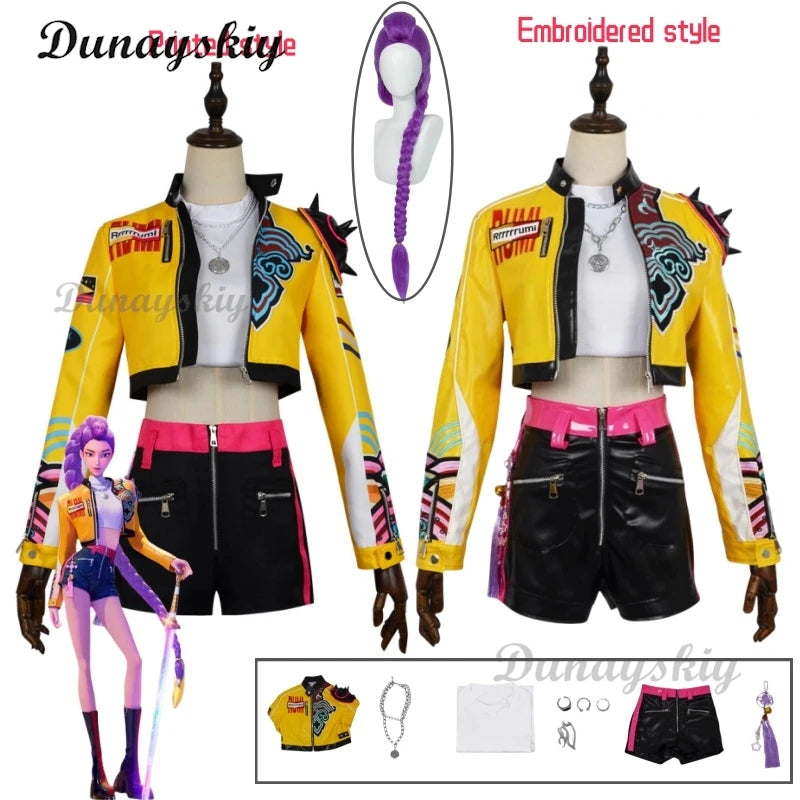 K-Pop: Demon Hunters Rumi Cosplay Costume Wig Uniform Halloween Carnival Party Christmas Play Role Clothes Clothing for Women