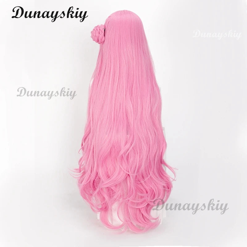 Game Dorothy Doro Goddess of Victory Nikke Cosplay Prop Pink Long Curly Wig Cute Bun HAIR Girl Women Cos Halloween Customized