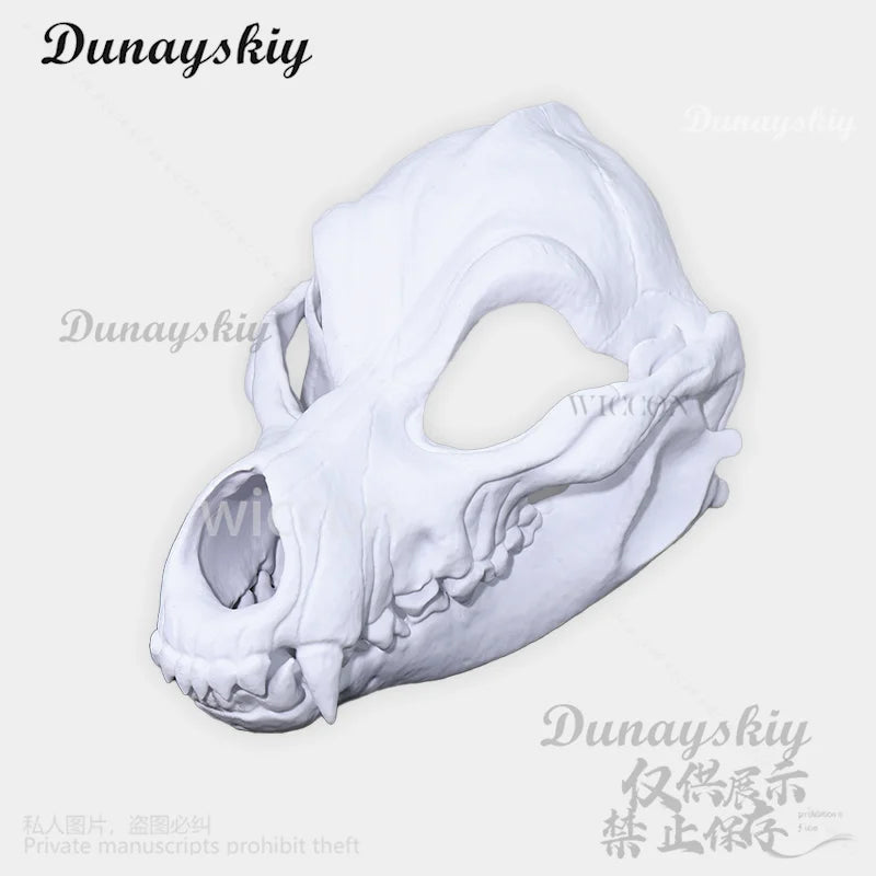 Animal Furry Cosplay Dog Skull Kigurumi Props Polylactic Acid Mask 3D Print Head Fursuit Halloween Christmas Party Customized