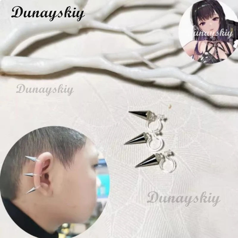 NIKKE Goddess of Victory Mihara Cosplay Wig Earrings Long Straight Women Hair Heat Resistant Synthetic Hair