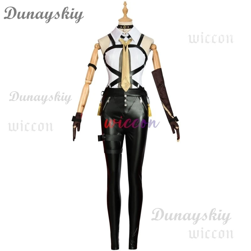 Game Zenless Zone Zero Agent Evelyn Cosplay Costume Role-playing Wig Shoes Clothes ZZZ Combat Uniforms Halloween Party Suit