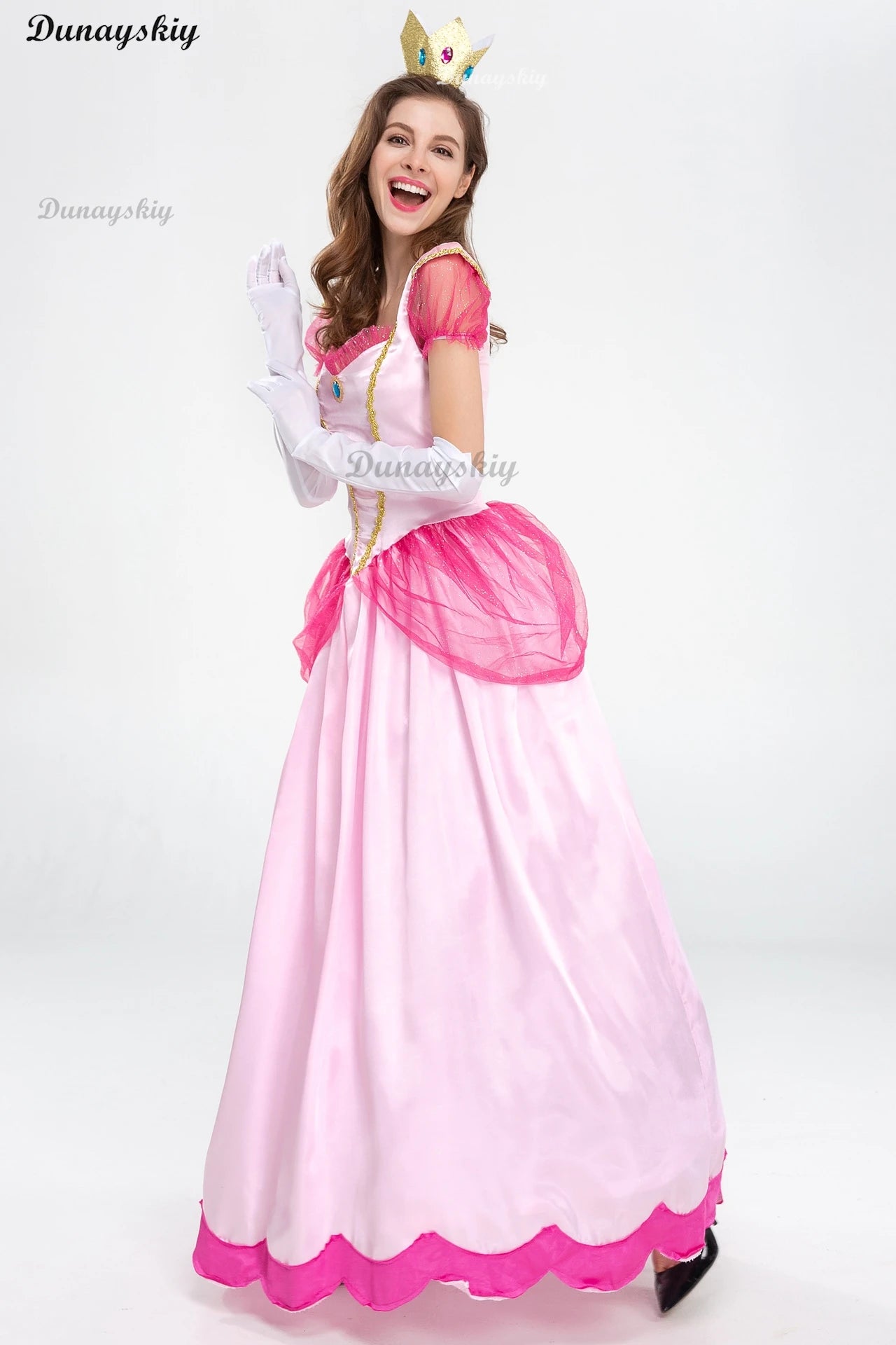 New Princess Dress Palace Party Queen Dress Rose Red Princess Cosplay Skirt Pink Peach Blossom Clothes Anime Halloween Costumes