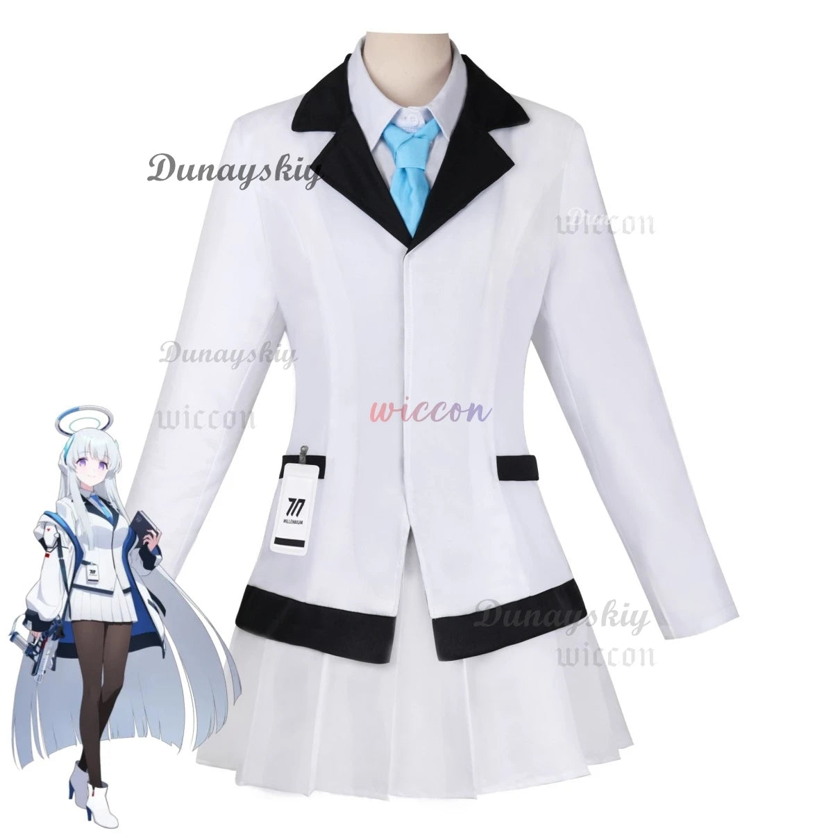 Game Blue Archive The Animation Ushio Noa Cosplay Costume Japanese School Uniform Skirt Coat Wig Woman Sexy Carnival Suit