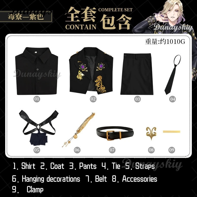 Game Twisted Anime 5th Cosplay Ace Jack Azul  Kalim Vil Epel Idia Silver Lilia Floyd's 5th Anniversary Costume Halloween uniform