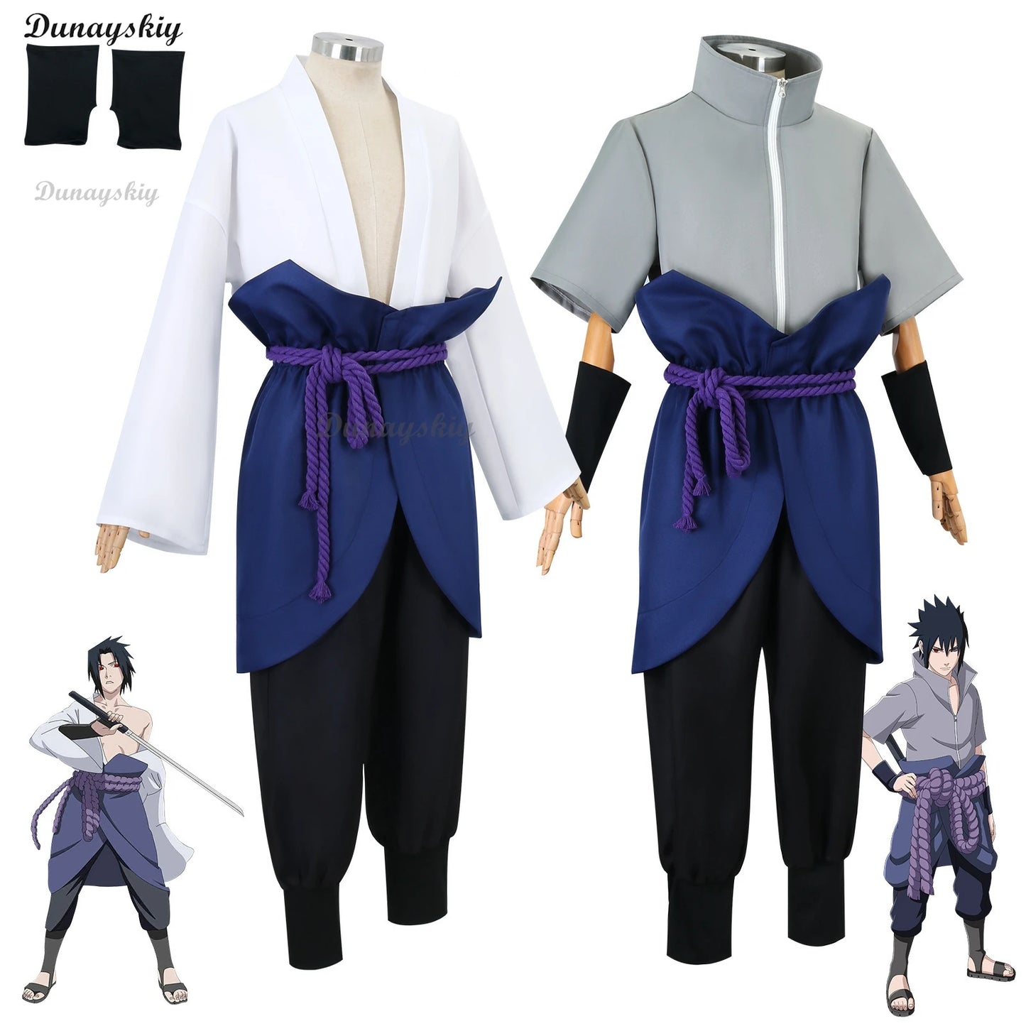 Anime Uchiha Sasuke Cosplay Outfit Halloween Costume Wig Party Role Play Uniform Comic Clothes Outfit Customized