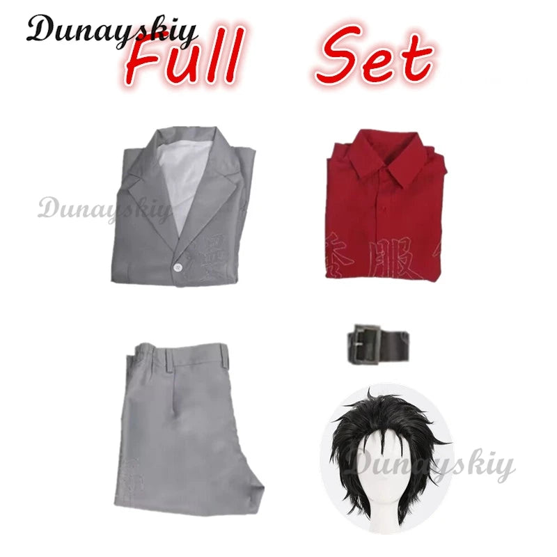 Yakuza Kazuma Kiryu Cosplay Uniform Wig Manga Anime Game Christmas Party Halloween Uniform Outfit Cosplay Costume