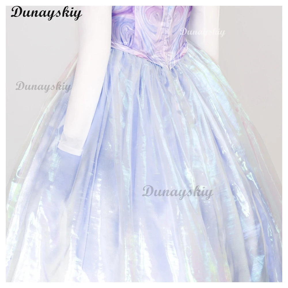 Movie Wicked Glinda Cosplay Costume Witch Women Purple Dress Princess Skirt Wedding Uniform Masquerade Carnival Clothes Outfit