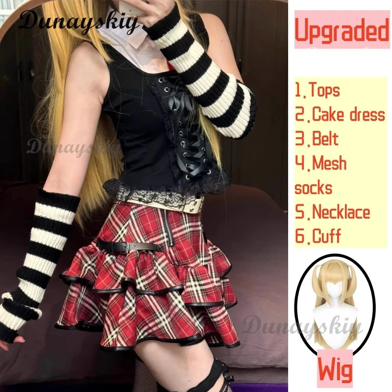 Misa Sexy Dress Subculture Necklace Amane Cosplay Note Death Jirai Kei Costume Debut Daily y2k GothLoli Uniform Outfit Wig