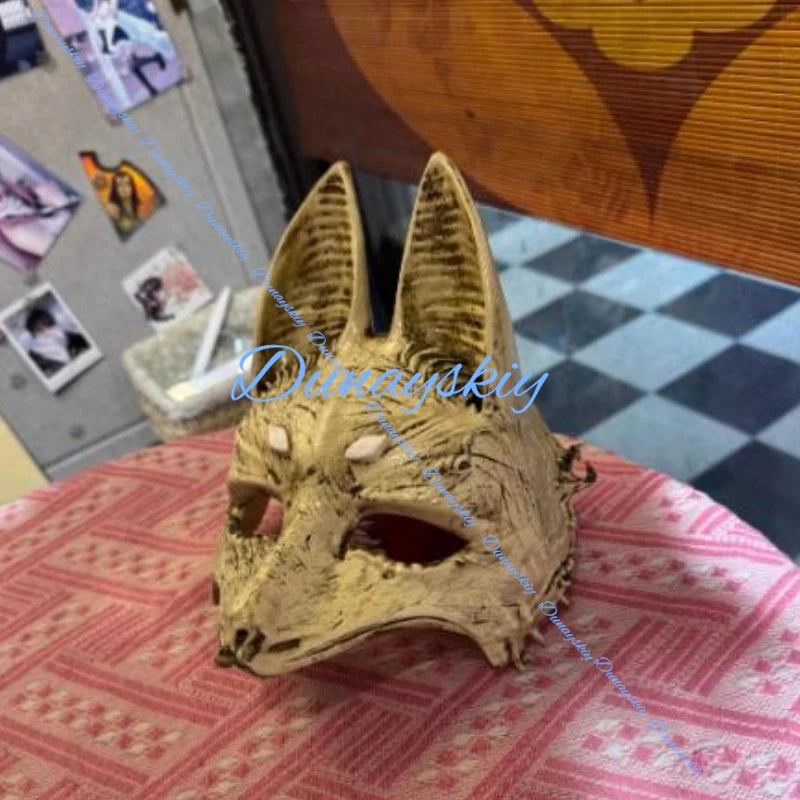 Fox Mask Shimizu Hinako Wig SILENT F Cosplay Heat Resistant Black White Synthetic Hair Halloween Prop