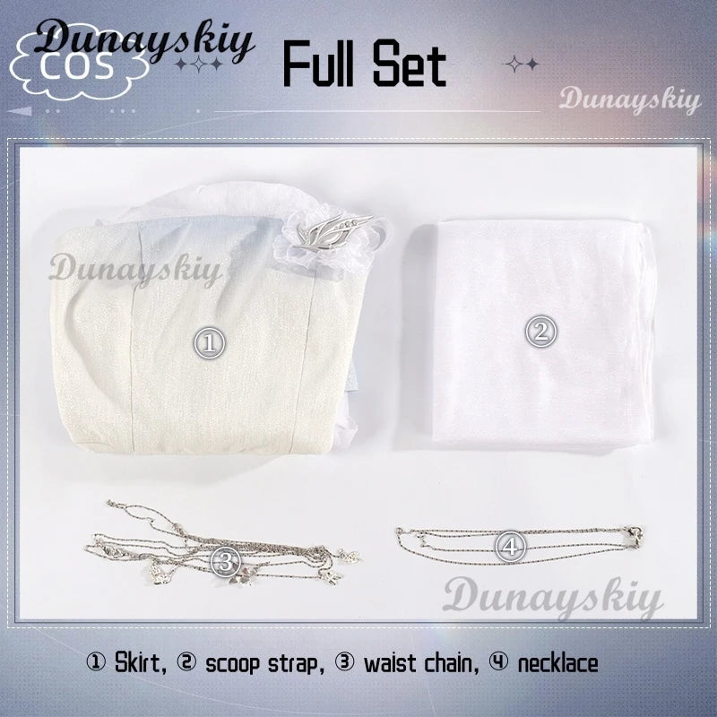 Game Love and Deepspace Cosplay Costume Fashion Role Playing White Cute Dress for Women Comic Con Party Clothes Halloween Suit