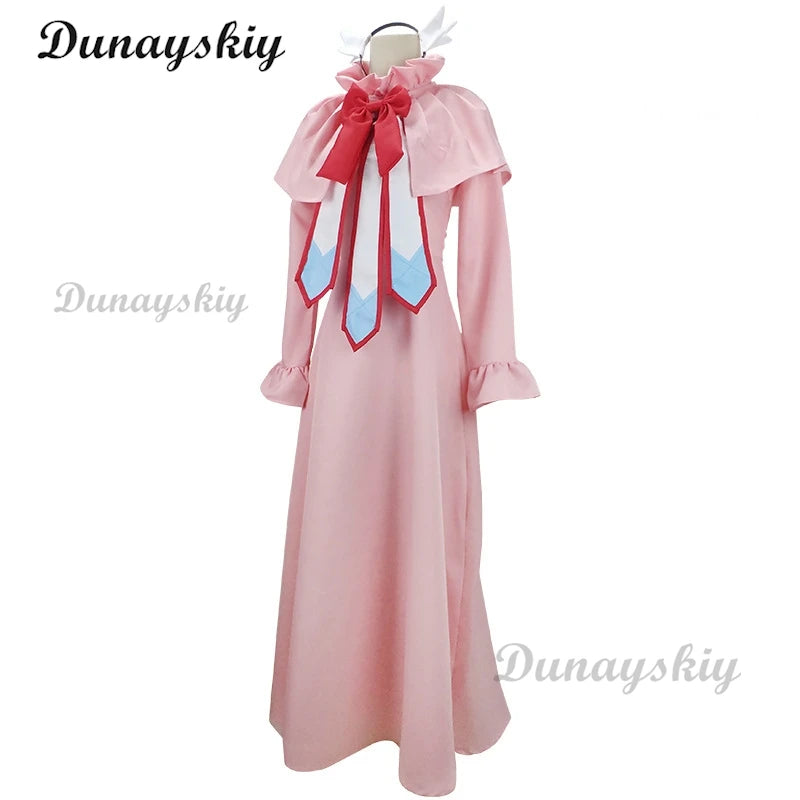 Anime Tail Mavis Vermilion Pink Dress Cosplay Costumes Wig  Women Full set Outfit Halloween Party Sets Customized