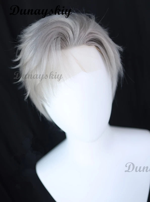Sylus Front Lace Wig Game Love and Deepspace Cosplay Wig Sylus Qinche Cosplay Qin Che Wig Men Short Hair Free Cap