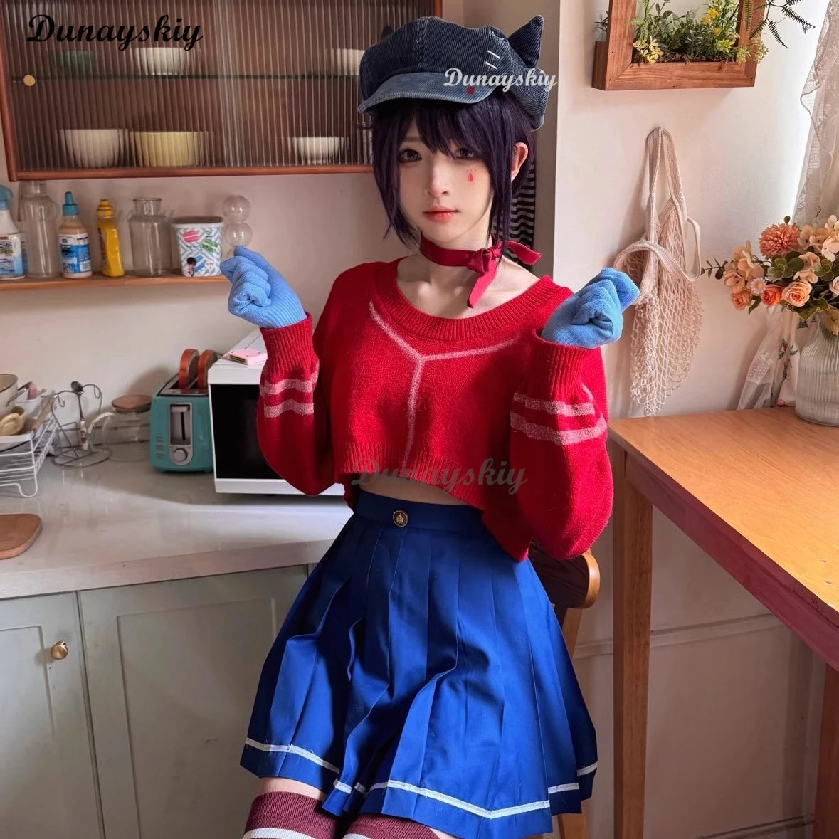 MiSide Crazy Mita Cosplay Game Cosplay Costume Wig Hat RolePlay Women Primary Yandere Outfit Halloween Creepy Mita Party Clothes