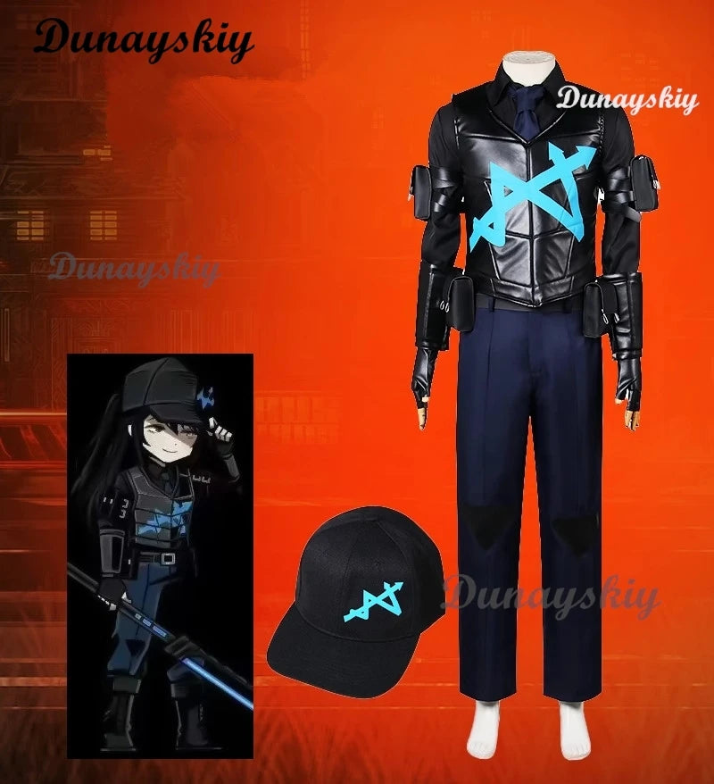 Game Limbus Company  Hong Lu Cosplay Costumes Hong Lu Uniform Clothing Wigs Long Black Jacket Halloween Carnival Costumes anime