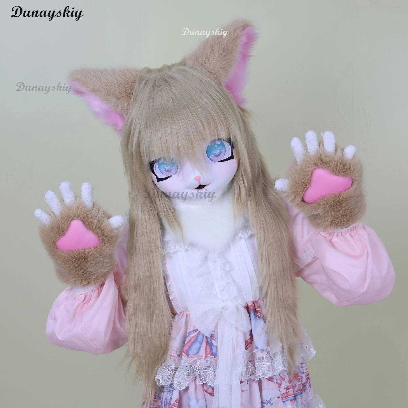 Furry Kigurumi Head Base Cosplay Costume Cat Kig Head Mask Headset Rabbit Doll Party Animal Costume Performance Prop