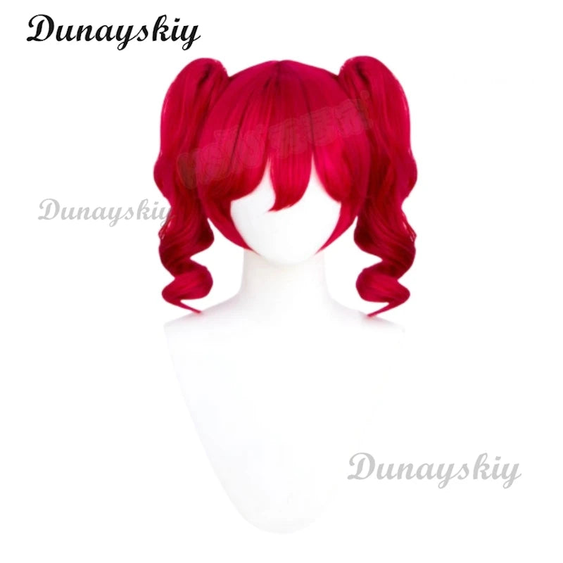 Vtuber Synthesizer V Kasane Teto Meserizer Cosplay Wig Vtuber Halloween Carnival Party Blue  Red Double Ponytail Long Hair