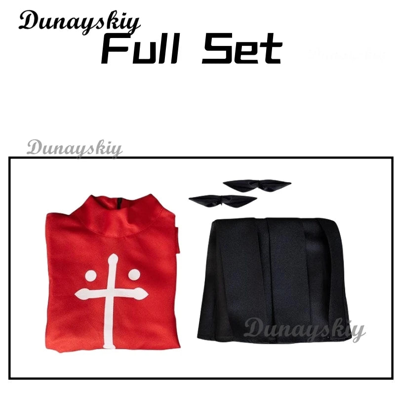 Anime Fate Stay Night Tohsaka Rin Cosplay Costumes Girl Red Shirt Skirt Women Halloween Costumes Dress Headwear Role Play