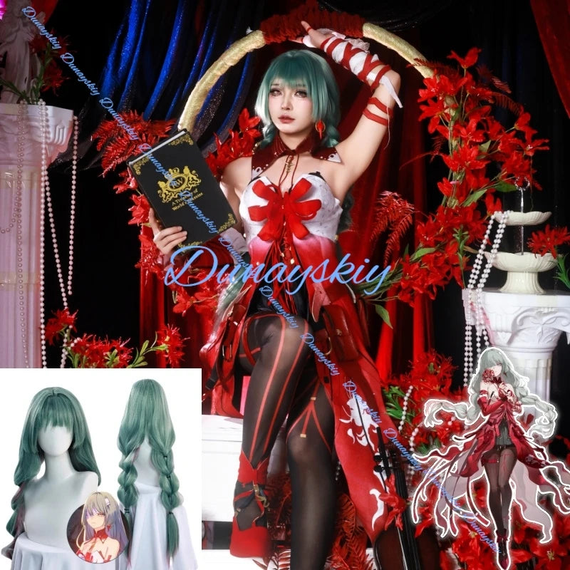 Wuthering Waves Phrolova Cosplay Costume Dress Wig Earrings Fractsidus Halloween Party for Women Girls Carnival Accessory