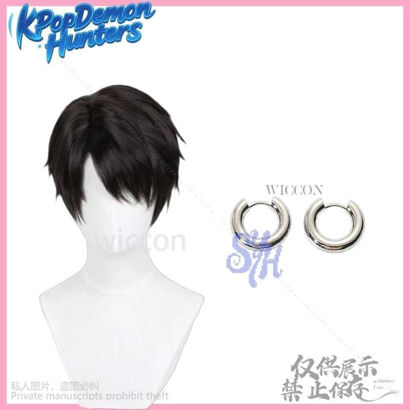 Anime Demon Saja Boy Jinu Cosplay Korea Idol Short Straight Hair For Handsome Boy Halloween Party Heat Resistant Customized