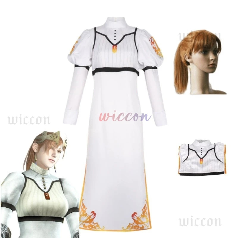 Game DMC 4 Kyrie Devil Cosplay Kyrie Devil Cosplay May Cry Costume Women White Dress Uniform Wig Outfit Halloween Party