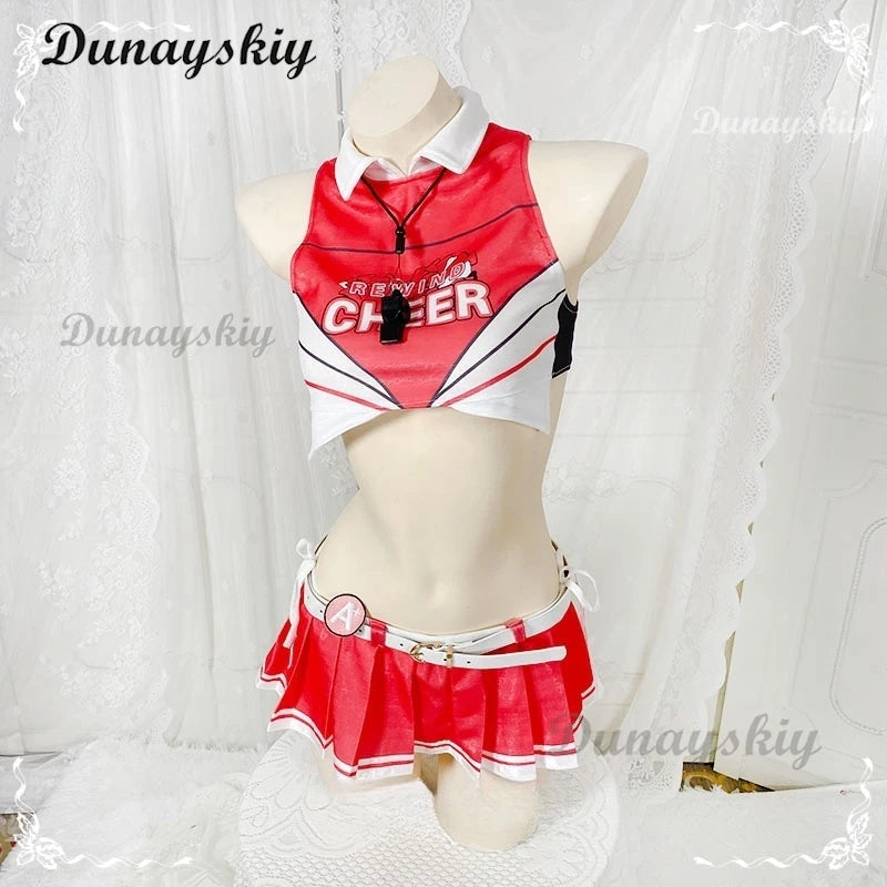 Game Goddess of Victory: Nikke Clay Cosplay Clay Bay Cos Costume Wig Cheerleader Uniform For Hallowmas Carnival Adult Outfit