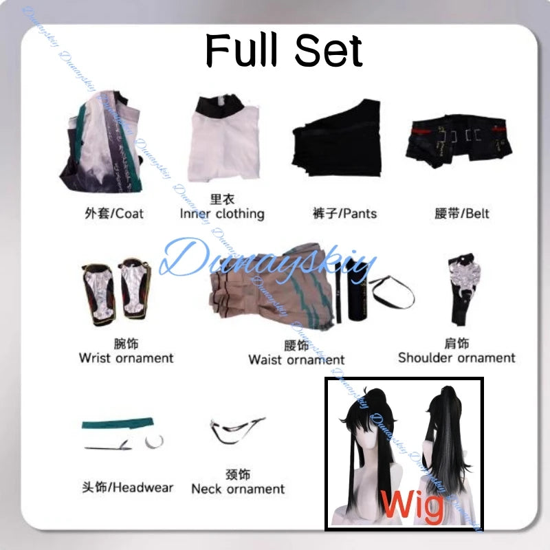 Wuthering Waves Qiuyuan Cosplay Costume Wig Shoes Uniform Headwear Game Outfit Halloween Party Women Men Carnival Cos Props